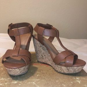 Wedge heels-4 in. heel, 1 in. platform, worn once